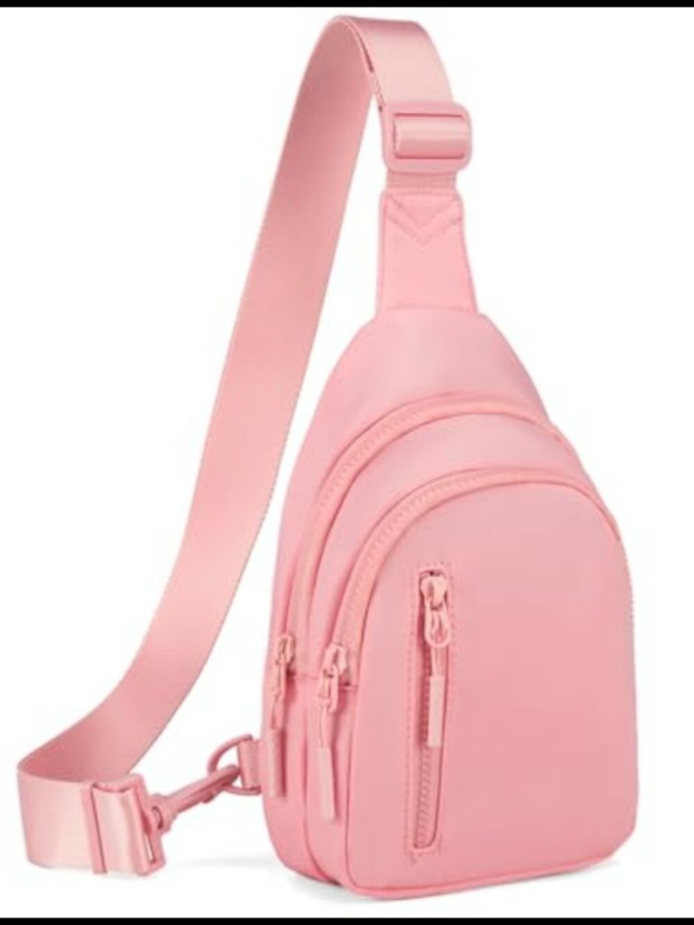 Nylon Sling Bag Crossbody Fanny Pack Chest Bag with 4 Pockets Adjustable